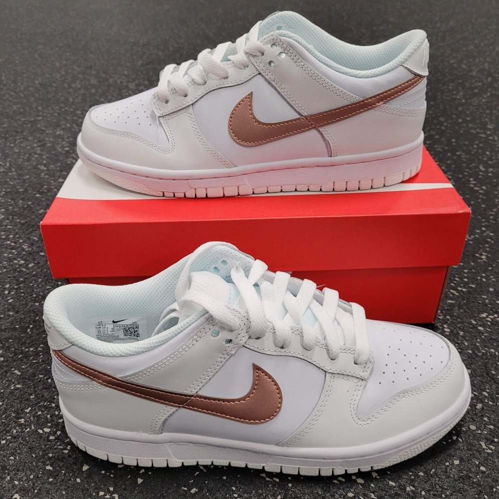 Nike Dunk Low White Pink GS DH9765-100 Kids size 5Y/Women's 6.5